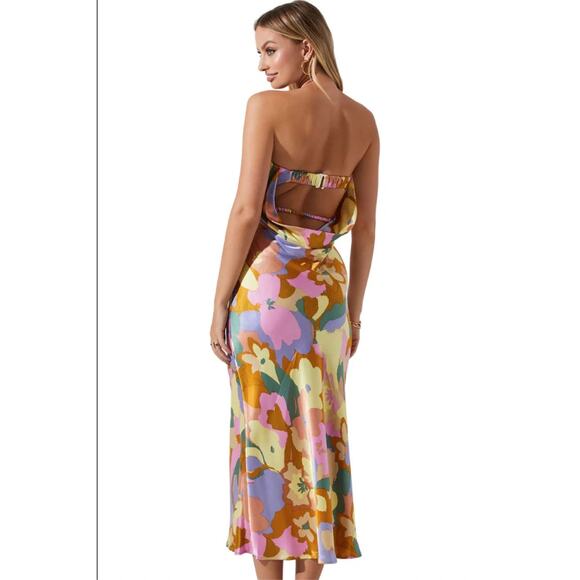 Astr Dresses & Skirts - ASTR Dress  Annabeth Sz Med Wedding Guest Butter Yellow Floral Sleeveless Maxi